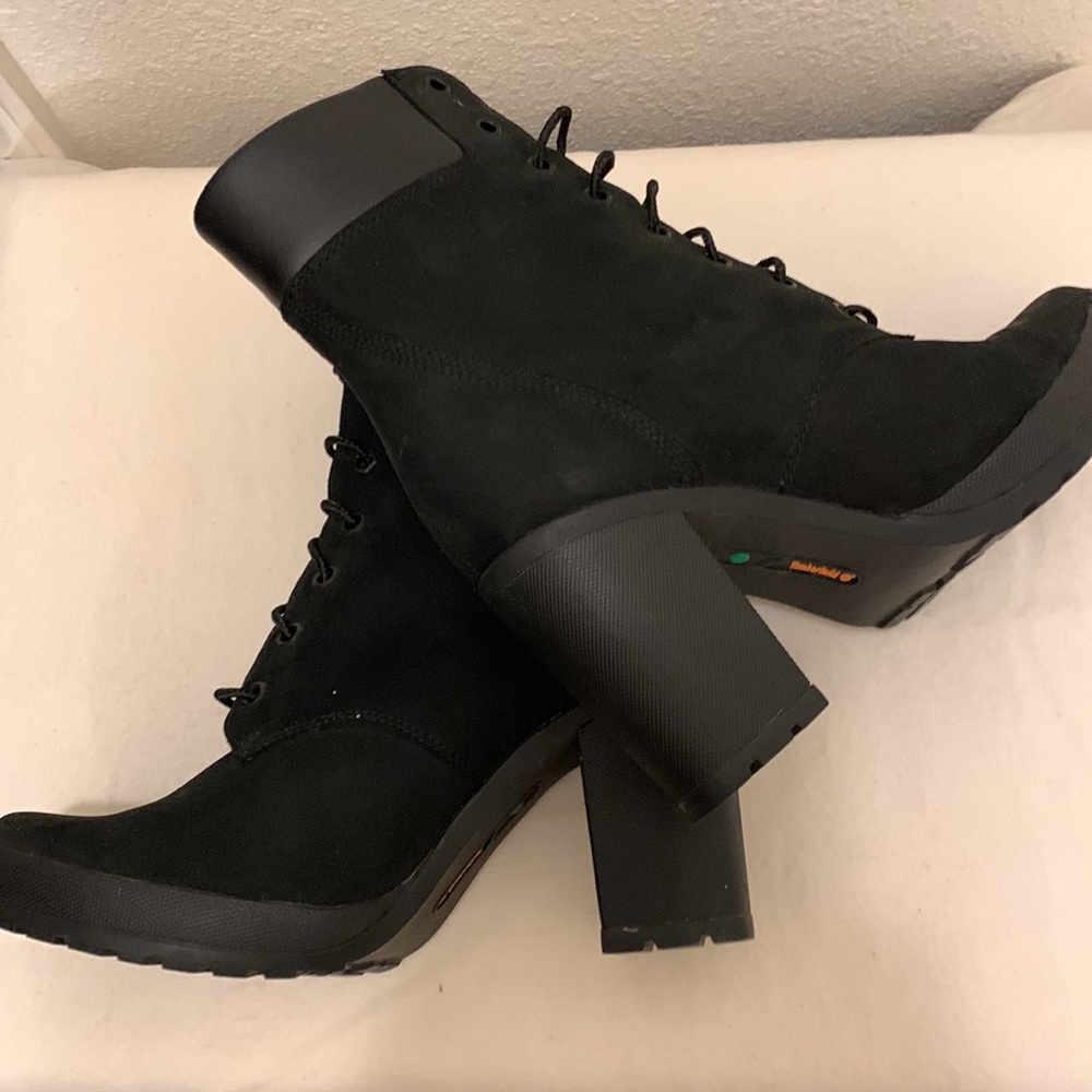 TIMBERLINE/ORTHO BLACK SUEDE BOOT NWOTS RUBBER SOLE SZ 8•5 (no box) NEW - Picture 4 of 12